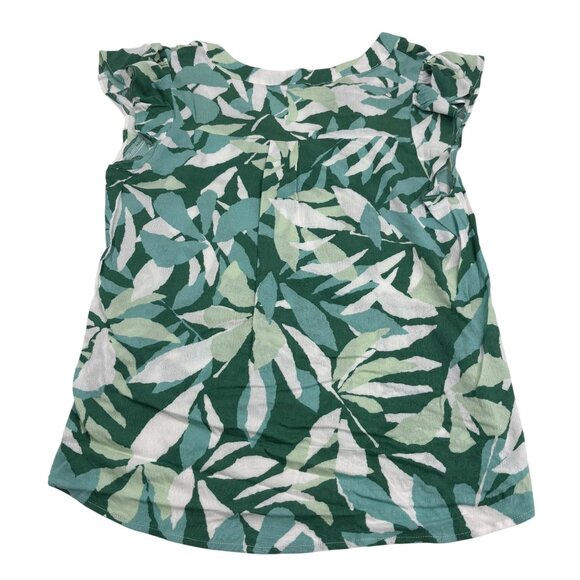 Emily Wonder Women's Green Leaf Print Rayon Top Small - Picture 5 of 5